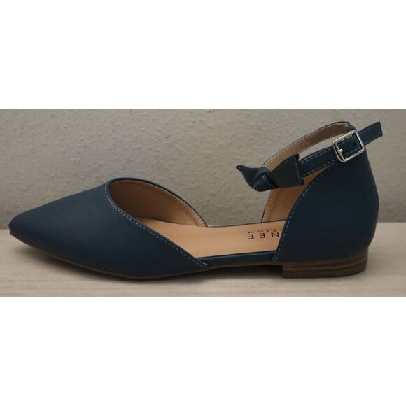Journee Collection 007501 Women's Sz 8M Blue Bow Ankle Strap Vielo Flats SIB - Picture 8 of 13